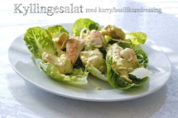 Salat med kylling og karrydressing