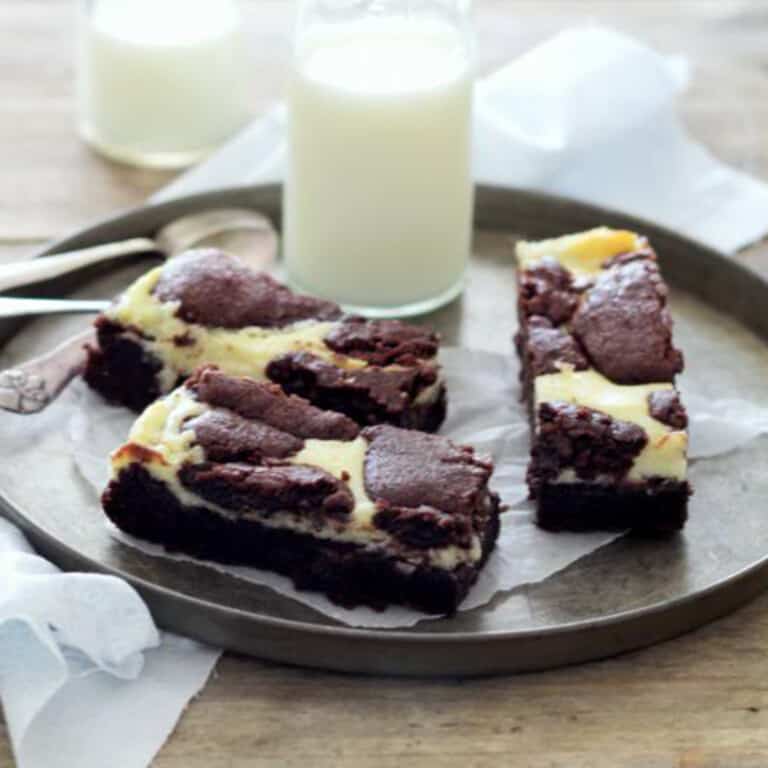 Brownie med cheesecake