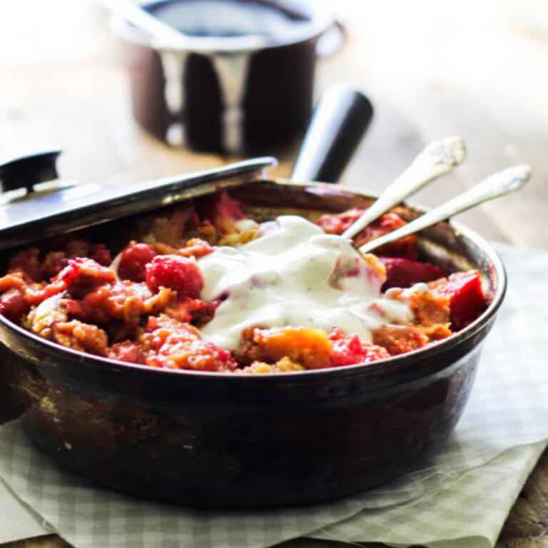 Crumble med figen og blomme