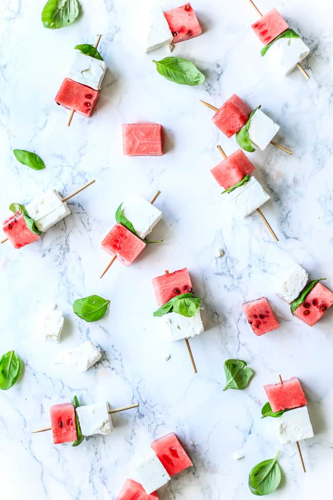 Vandmelon feta og basilikum - nem sommer snack