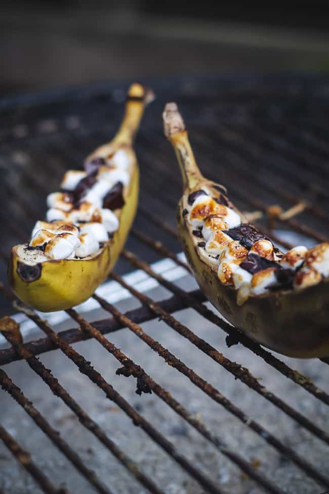 Grillede Banan med chokolade - Bananer på grill
